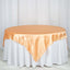 Satin 72"x72" Table Overlay Square Tablecloth Peach - Smooth Finish Table Cover - Linen Luxes
