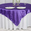 Satin 72"x72" Table Overlay Square Tablecloth Purple - Smooth Finish Table Cover - Linen Luxes