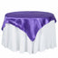 Satin 72"x72" Table Overlay Square Tablecloth Purple - Smooth Finish Table Cover - Linen Luxes