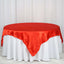 Satin 72"x72" Table Overlay Square Tablecloth Red - Smooth Finish Table Cover - Linen Luxes