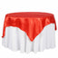 Satin 72"x72" Table Overlay Square Tablecloth Red - Smooth Finish Table Cover - Linen Luxes