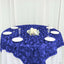 Satin 72"x72" Table Overlay Square Tablecloth Royal Blue - 3D Rosette Table Cover - Linen Luxes