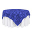 Satin 72"x72" Table Overlay Square Tablecloth Royal Blue - 3D Rosette Table Cover - Linen Luxes