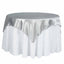Satin 72"x72" Table Overlay Square Tablecloth Silver - Smooth Finish Table Cover - Linen Luxes