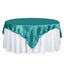 Satin 72"x72" Table Overlay Square Tablecloth Turquoise - Smooth Finish Table Cover - Linen Luxes