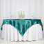 Satin 72"x72" Table Overlay Square Tablecloth Turquoise - Smooth Finish Table Cover - Linen Luxes