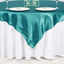Satin 72"x72" Table Overlay Square Tablecloth Turquoise - Smooth Finish Table Cover - Linen Luxes