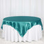 Satin 72"x72" Table Overlay Square Tablecloth Turquoise - Smooth Finish Table Cover - Linen Luxes