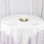 Satin 72"x72" Table Overlay Square Tablecloth White - 3D Rosette Design for Stylish Occasions - Linen Luxes