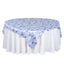 Satin 72"x72" Table Overlay Square Tablecloth White Blue - French Toile Floral Design for Stylish Celebrations