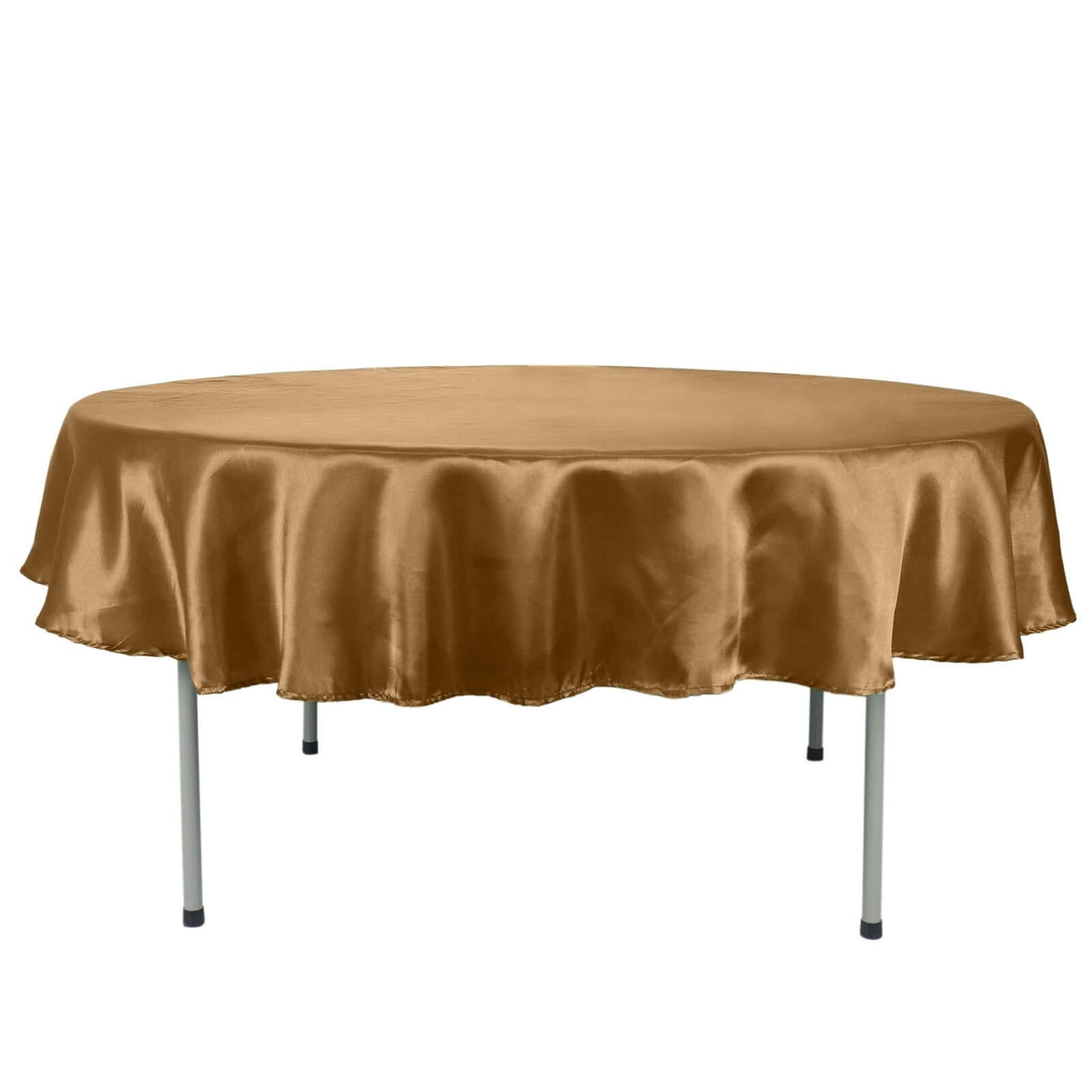 Satin 90" Round Tablecloth Gold - Smooth and Lustrous Table Cover - Linen Luxes