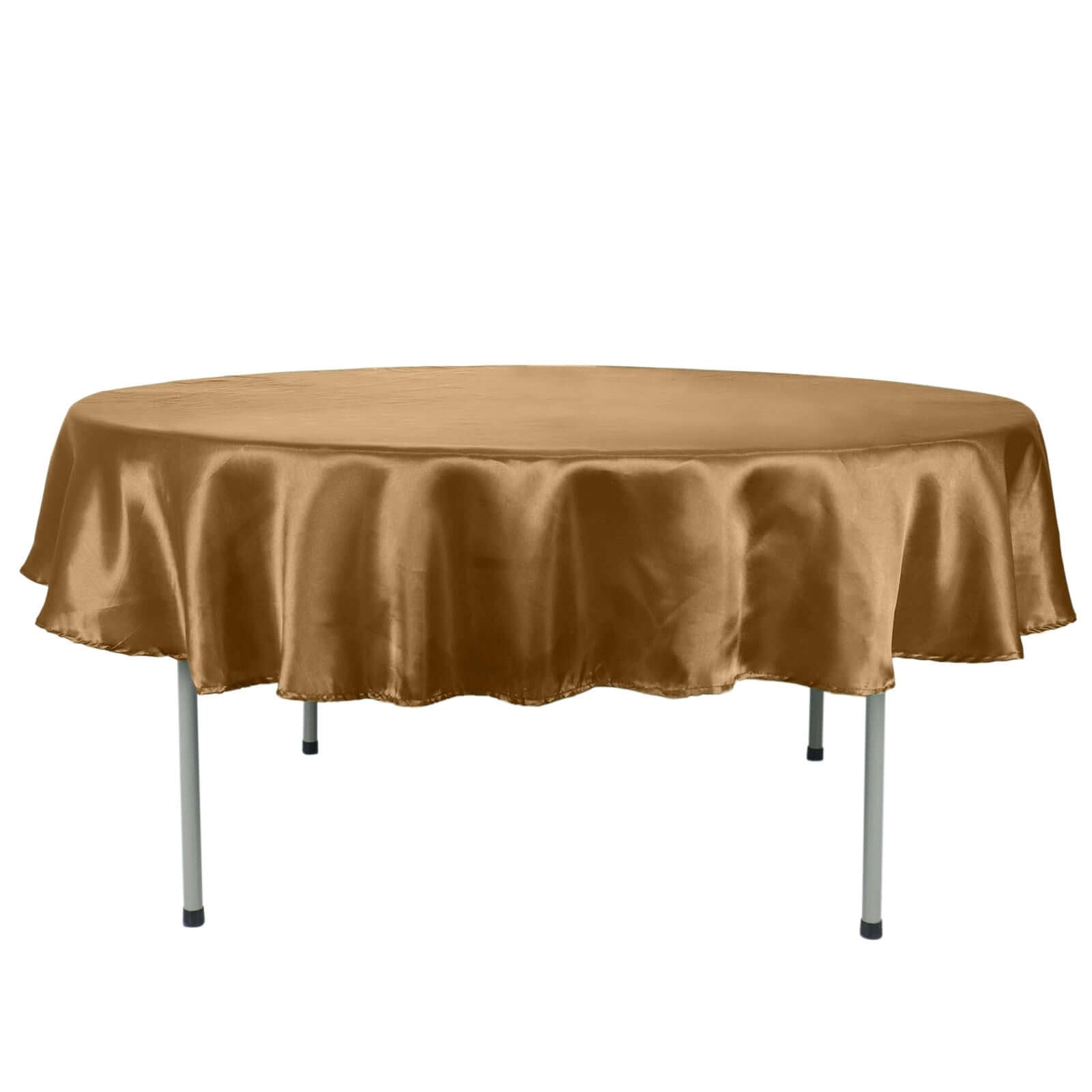 Satin 90" Round Tablecloth Gold - Smooth and Lustrous Table Cover - Linen Luxes