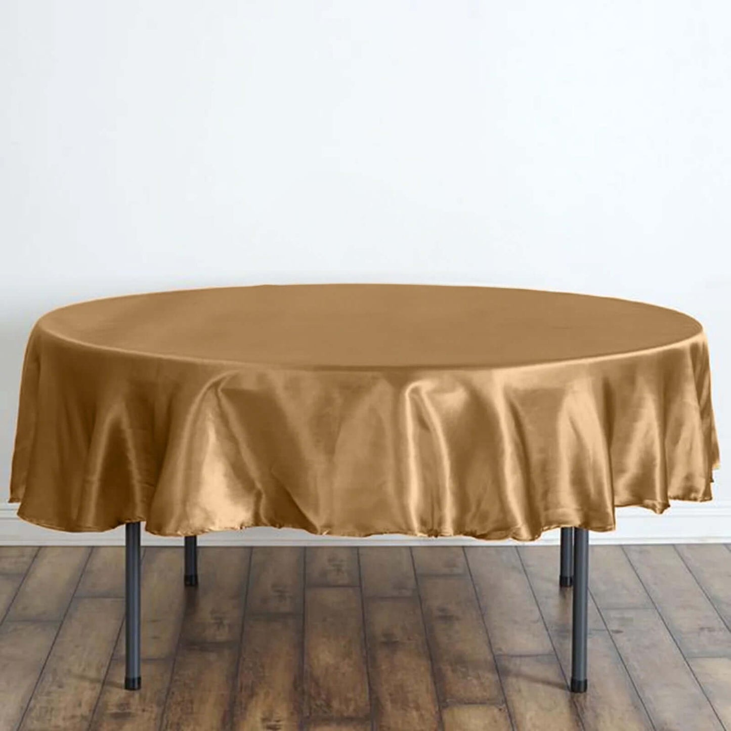Satin 90" Round Tablecloth Gold - Smooth and Lustrous Table Cover - Linen Luxes