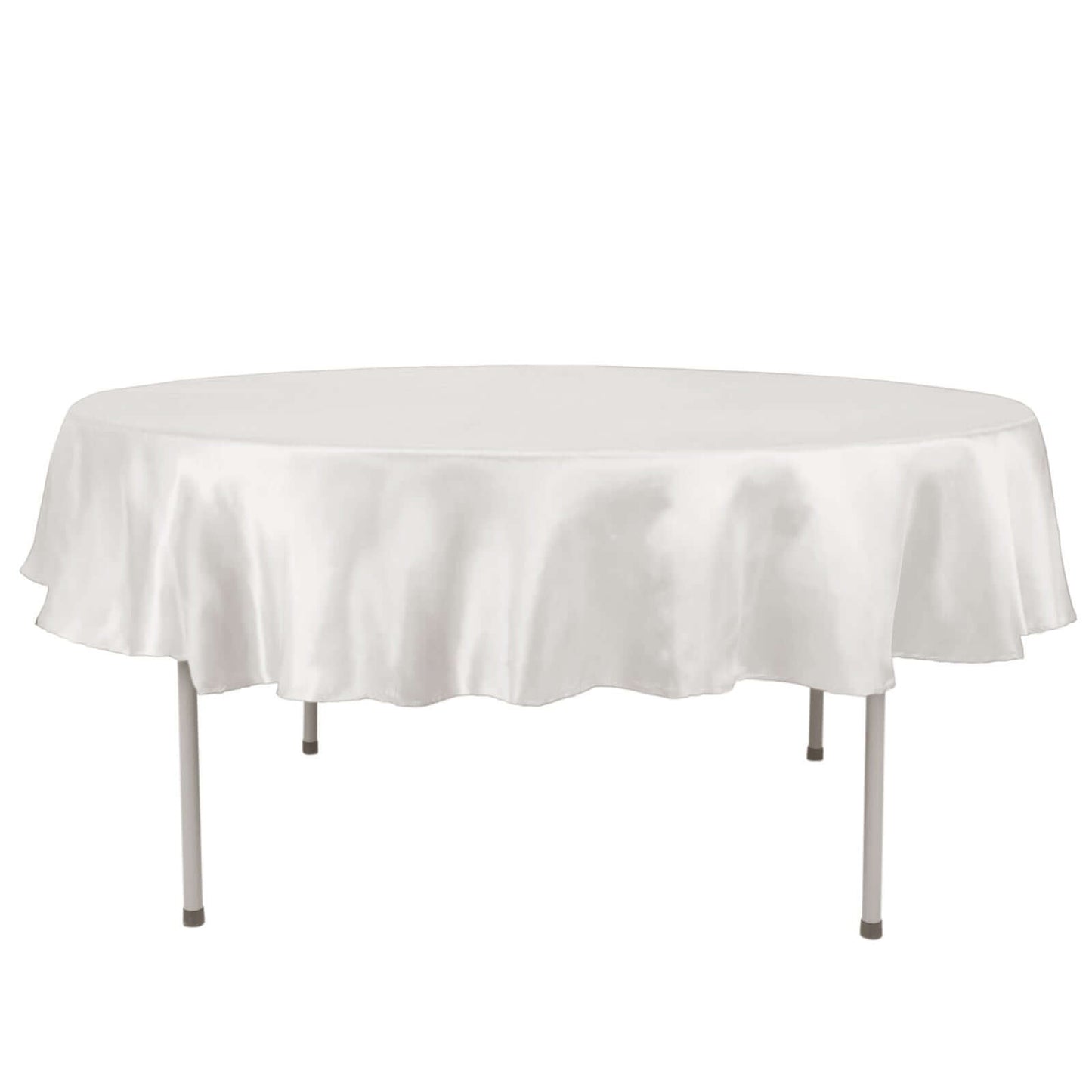 Satin 90" Round Tablecloth Ivory - Smooth and Lustrous Table Cover - Linen Luxes