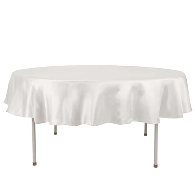 Satin 90" Round Tablecloth Ivory - Smooth and Lustrous Table Cover - Linen Luxes