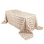 Satin 90"x132" Rectangle Tablecloth Beige - Grandiose 3D Rosette Seamless Table Cover