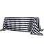 Satin 90"x132" Rectangle Tablecloth Black/White - Stripe Design with Seamless Silky Smooth Finish for Modern Celebrations - Linen Luxes