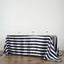 Satin 90"x132" Rectangle Tablecloth Black/White - Stripe Design with Seamless Silky Smooth Finish for Modern Celebrations - Linen Luxes