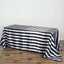 Satin 90"x132" Rectangle Tablecloth Black/White - Stripe Design with Seamless Silky Smooth Finish for Modern Celebrations - Linen Luxes