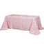 Satin 90"x132" Rectangle Tablecloth Blush - Grandiose 3D Rosette Seamless Table Cover - Linen Luxes
