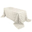 Satin 90"x132" Rectangle Tablecloth Ivory - Grandiose 3D Rosette Seamless Table Cover - Linen Luxes