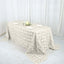 Satin 90"x132" Rectangle Tablecloth Ivory - Grandiose 3D Rosette Seamless Table Cover - Linen Luxes