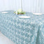 Satin 90"x132" Rectangle Tablecloth Light Blue - Grandiose 3D Rosette Seamless Table Cover - Linen Luxes