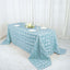 Satin 90"x132" Rectangle Tablecloth Light Blue - Grandiose 3D Rosette Seamless Table Cover - Linen Luxes