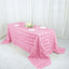 Satin 90"x132" Rectangle Tablecloth Pink - Grandiose 3D Rosette Seamless Table Cover - Linen Luxes