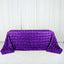 Satin 90"x132" Rectangle Tablecloth Purple - Grandiose 3D Rosette Seamless Table Cover - Linen Luxes