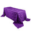 Satin 90"x132" Rectangle Tablecloth Purple - Grandiose 3D Rosette Seamless Table Cover - Linen Luxes