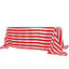 Satin 90"x132" Rectangle Tablecloth Red/White - Stripe Design with Seamless Silky Smooth Finish Table Cover - Linen Luxes