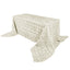 Satin 90"x156" Rectangle Tablecloth Ivory - Grandiose 3D Rosette Table Cover with Seamless Finish - Linen Luxes