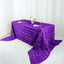 Satin 90"x156" Rectangle Tablecloth Purple - Grandiose 3D Rosette Table Cover with Seamless Finish - Linen Luxes