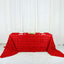Satin 90"x156" Rectangle Tablecloth Red - Grandiose 3D Rosette Table Cover with Seamless Finish - Linen Luxes