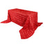 Satin 90"x156" Rectangle Tablecloth Red - Grandiose 3D Rosette Table Cover with Seamless Finish - Linen Luxes