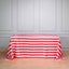Satin 90"x156" Rectangle Tablecloth Red/White - Stripe Design with Seamless Finish Table Cover - Linen Luxes