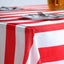 Satin 90"x156" Rectangle Tablecloth Red/White - Stripe Design with Seamless Finish Table Cover - Linen Luxes