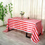 Satin 90"x156" Rectangle Tablecloth Red/White - Stripe Design with Seamless Finish Table Cover - Linen Luxes