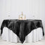 Satin 90"x90" Table Overlay Square Tablecloth Black - Smooth Finish Table Topper - Linen Luxes