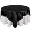 Satin 90"x90" Table Overlay Square Tablecloth Black - Smooth Finish Table Topper - Linen Luxes