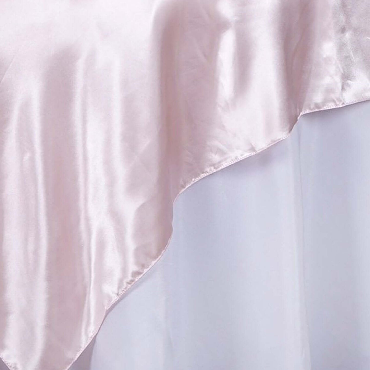 Satin 90"x90" Table Overlay Square Tablecloth Blush - Smooth Finish Table Topper - Linen Luxes