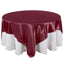 Satin 90"x90" Table Overlay Square Tablecloth Burgundy - Smooth Finish Table Topper - Linen Luxes