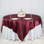 Satin 90"x90" Table Overlay Square Tablecloth Burgundy - Smooth Finish Table Topper - Linen Luxes