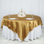 Satin 90"x90" Table Overlay Square Tablecloth Gold - Smooth Finish for Luxurious Events - Linen Luxes