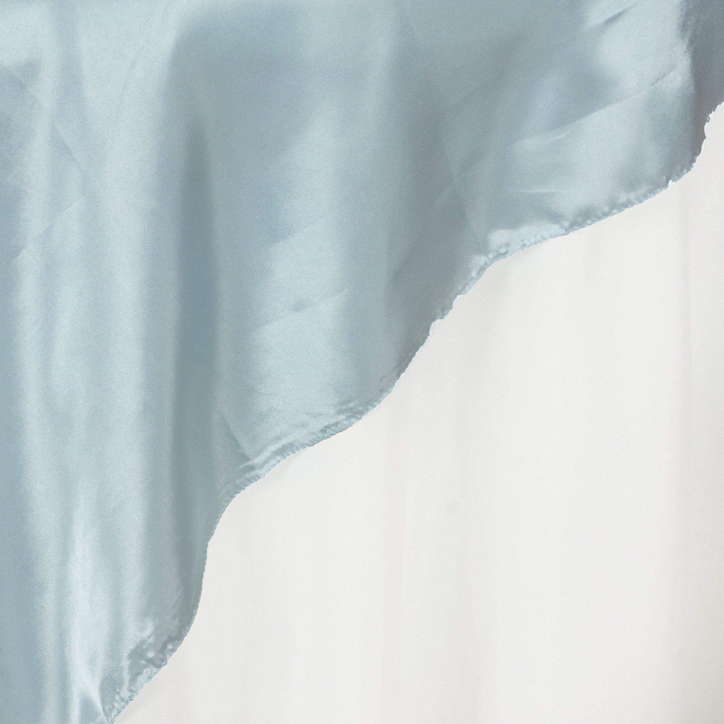 Satin 90"x90" Table Overlay Square Tablecloth Light Blue - Smooth Finish Table Topper - Linen Luxes