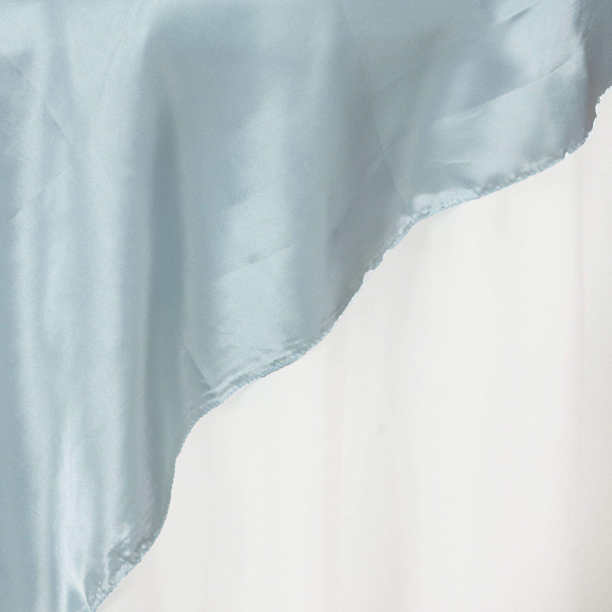 Satin 90"x90" Table Overlay Square Tablecloth Light Blue - Smooth Finish Table Topper - Linen Luxes