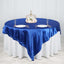 Satin 90"x90" Table Overlay Square Tablecloth Royal Blue - Smooth Finish Table Topper - Linen Luxes