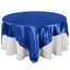 Satin 90"x90" Table Overlay Square Tablecloth Royal Blue - Smooth Finish Table Topper - Linen Luxes