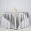 Satin 90"x90" Table Overlay Square Tablecloth Silver - Smooth Finish Table Topper - Linen Luxes